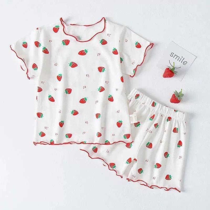 Summer Clothes Set for Girls - Cartoon Short Sleeve Pajamas - ClubOn
