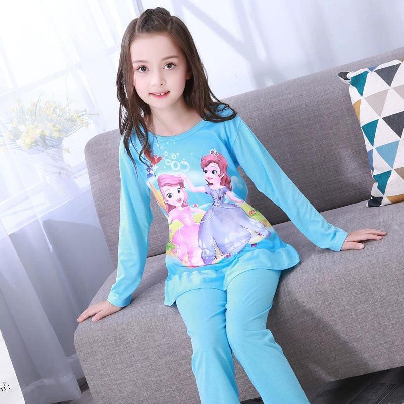 Girls' Anna & Elsa Pajamas - Long Sleeve Cartoon Clothing Set - ClubOn