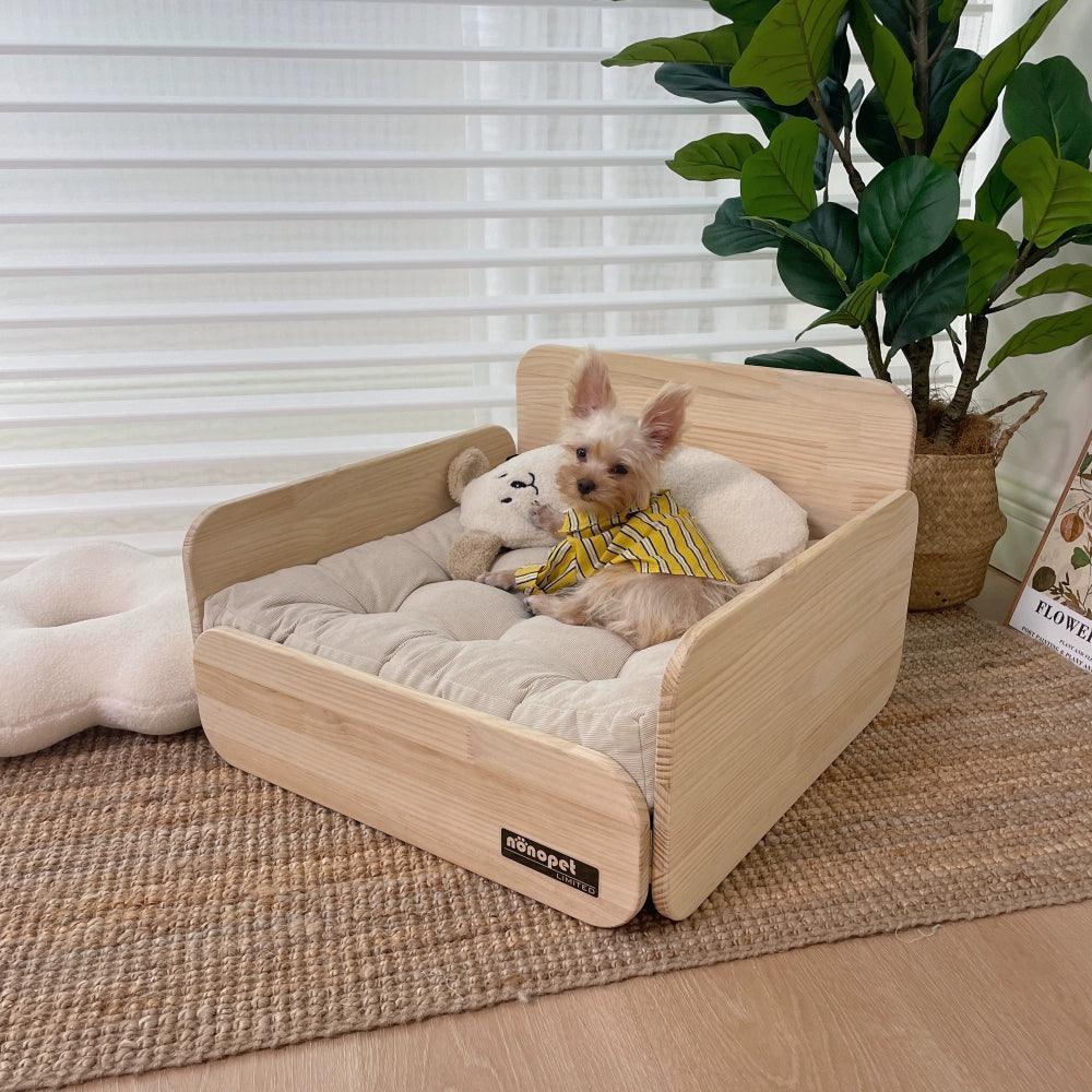 Pet Wooden Sofa Bed | Small Dog & Cat Cushion for All Seasons - ClubOn