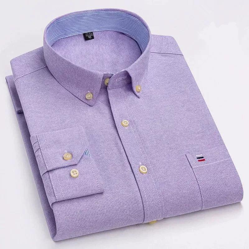 Men’s Solid Color Button Neck Casual Shirt – Stylish & Comfortable - ClubOn