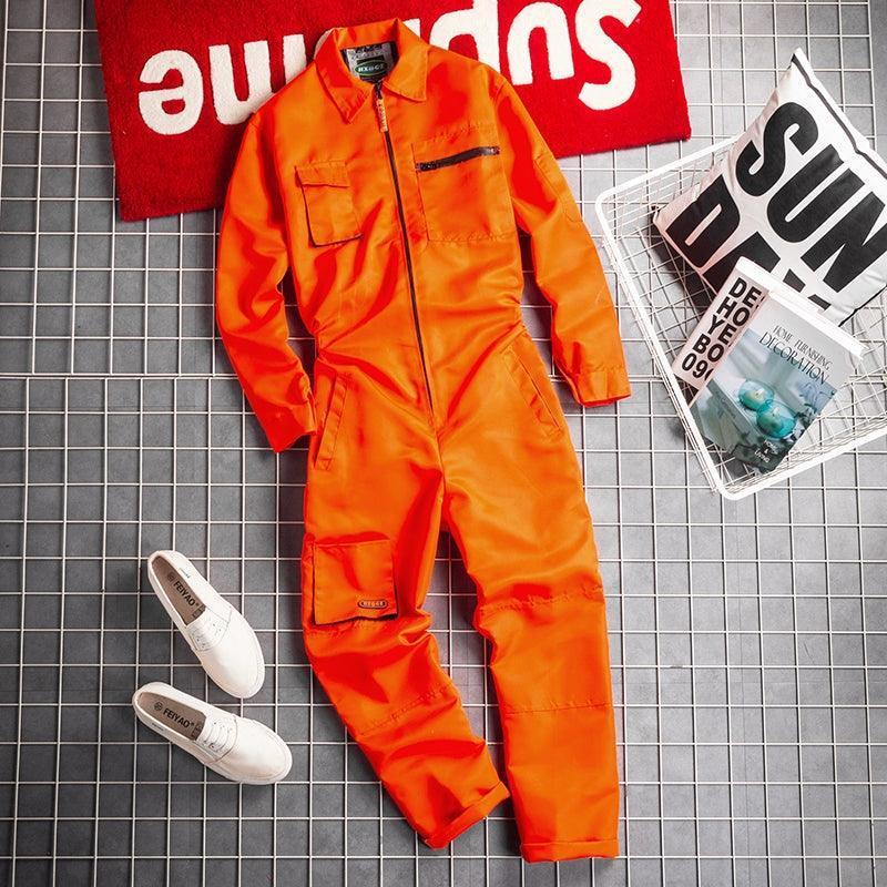 Men’s Spring & Autumn Workwear Jumpsuit – Long-Sleeved Loose Casual - ClubOn