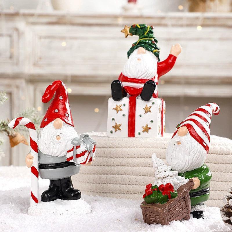 Painted Gnomes & Santa Claus Resin Figures - Christmas Decorations - ClubOn
