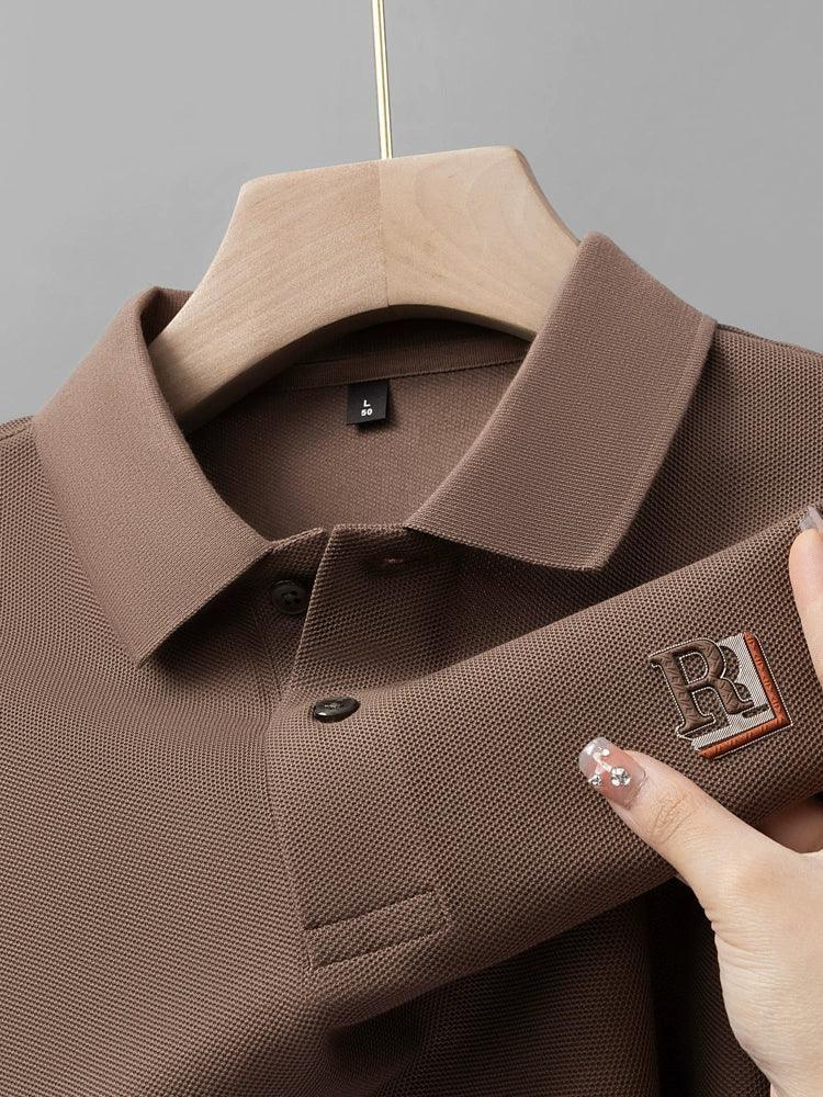 Heavy Mercerized Pearl Cotton Short-Sleeved T-shirt – Men’s Lapel Casual Polo Shirt - ClubOn