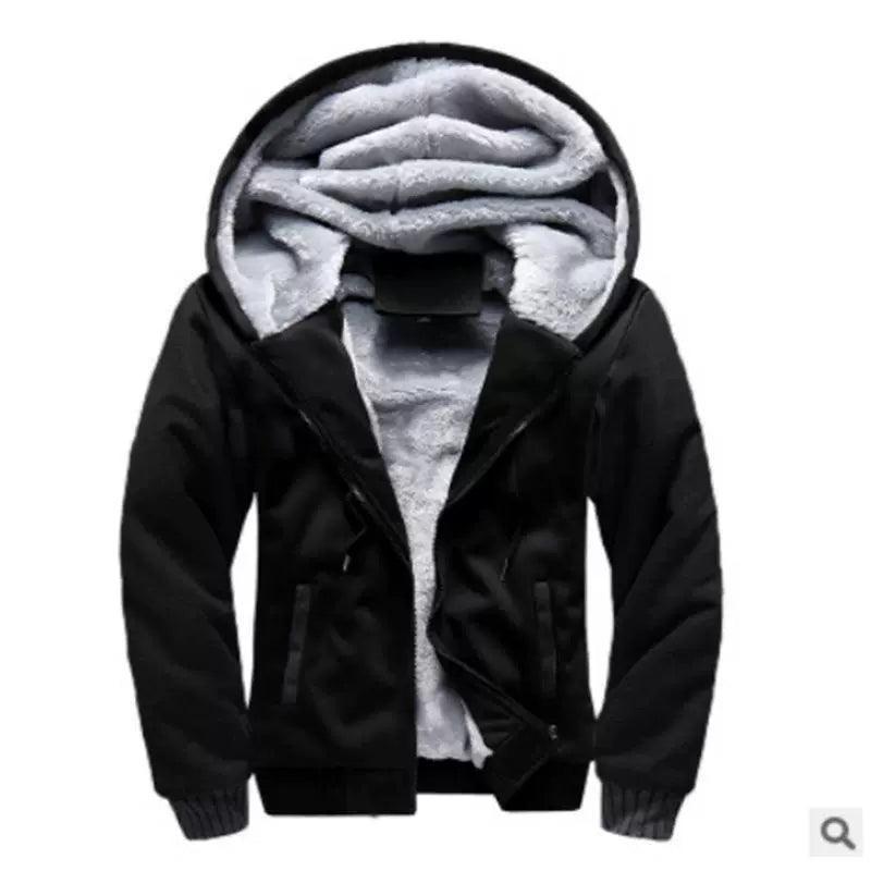 Men’s Thicken Fleece Winter Jacket – Hooded Warm Coat - ClubOn