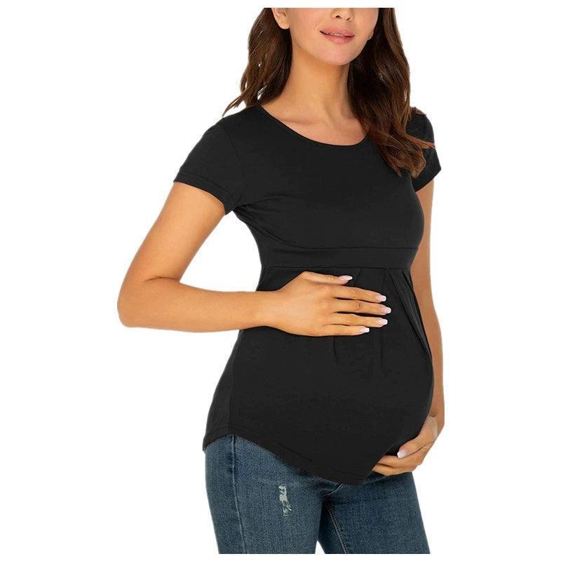 Plus Size Cotton Maternity T-Shirt - Comfortable Maternity Clothes for Pregnant Women - ClubOn