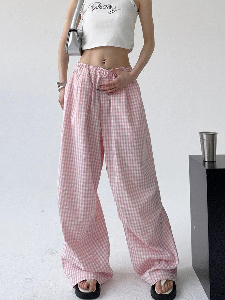Plaid Wide-Leg Pants for Women – Summer 2024 - ClubOn