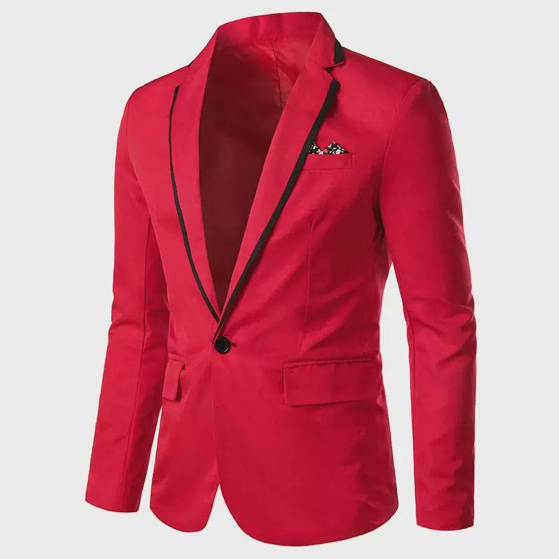 Red Men's Suit Stitching Personality Large Size Suit Men's Coat - ClubOn