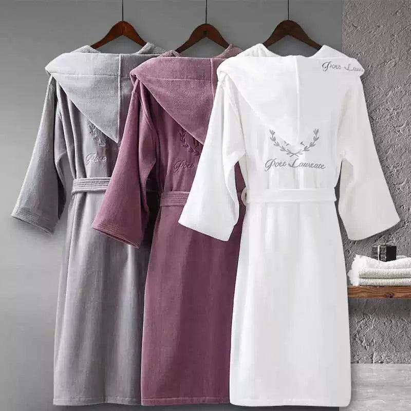 Waffle Cotton Bathrobe for Couples – Men's & Women's Towel Material - ClubOn