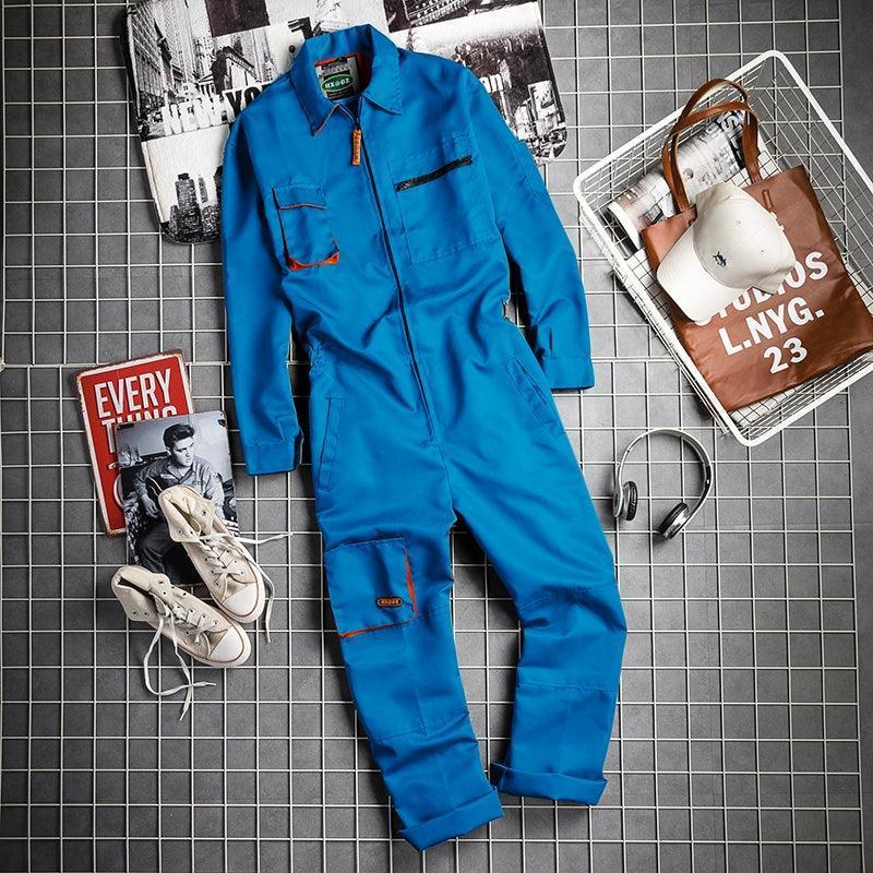 Men’s Spring & Autumn Workwear Jumpsuit – Long-Sleeved Loose Casual - ClubOn