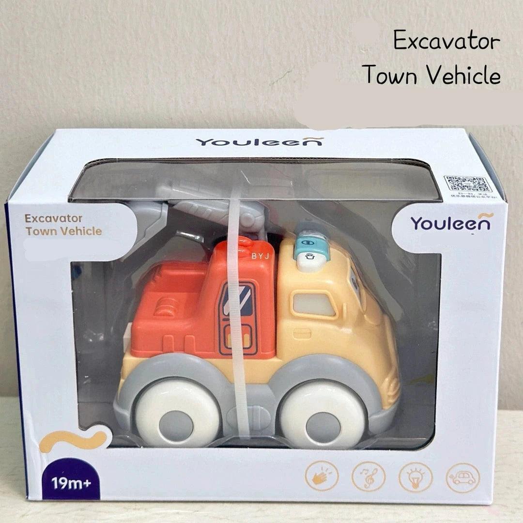 Genuine Little Actor Multifunctional Excavator – Electric Steam Spray & Sliding Forklift Toy - ClubOn