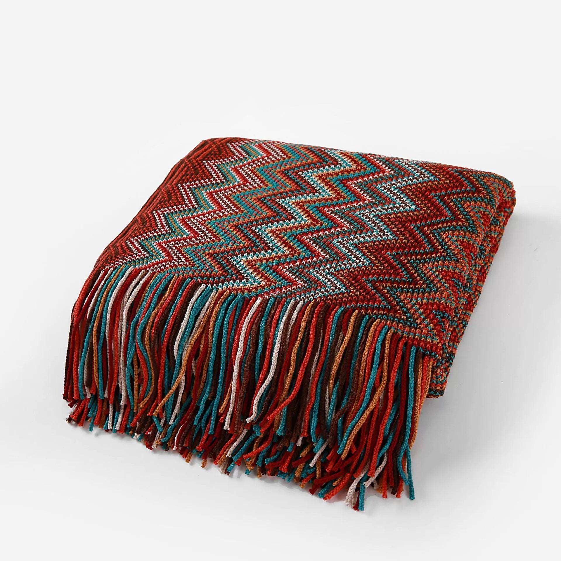 Bohemian Tassel Knitted Blanket – Sofa & Nap Throw - ClubOn