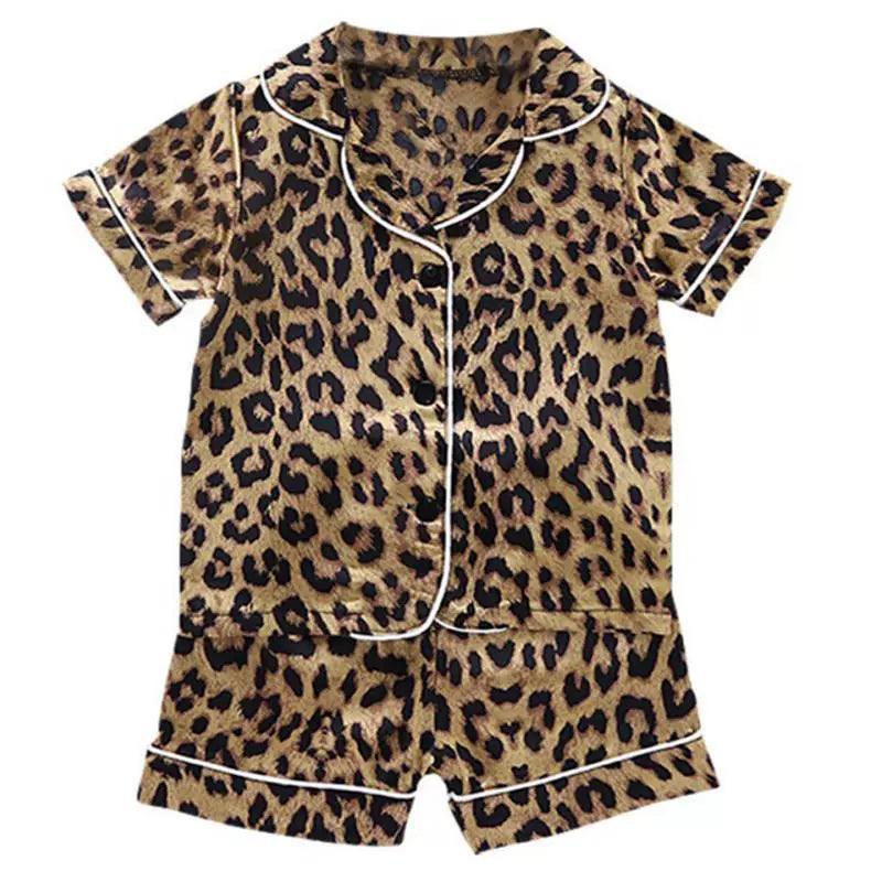Leopard Silk Satin Pajama Set - Kids' Sleepwear for Boys & Girls - ClubOn