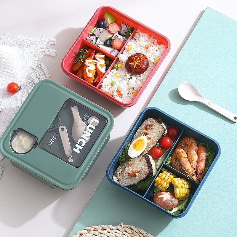 Plastic Lunch Box with Dipping Sauce Container, Microwave Safe - ClubOn