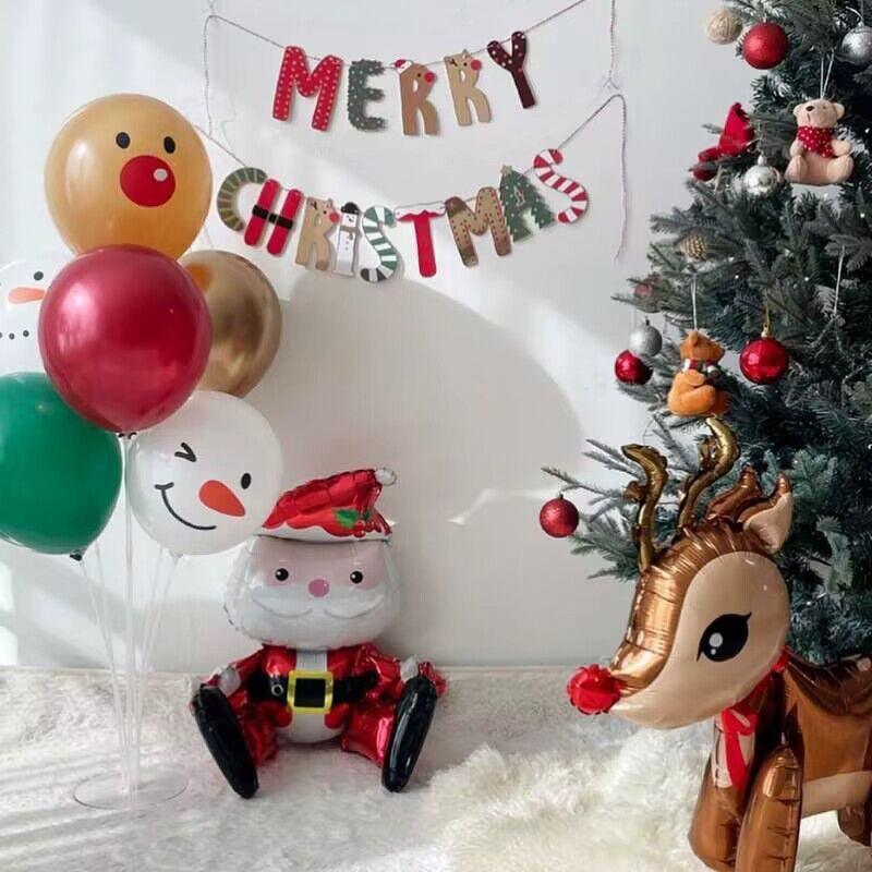 Korean INS Red & Green Merry Christmas Pull Flag – Festive Décor - ClubOn