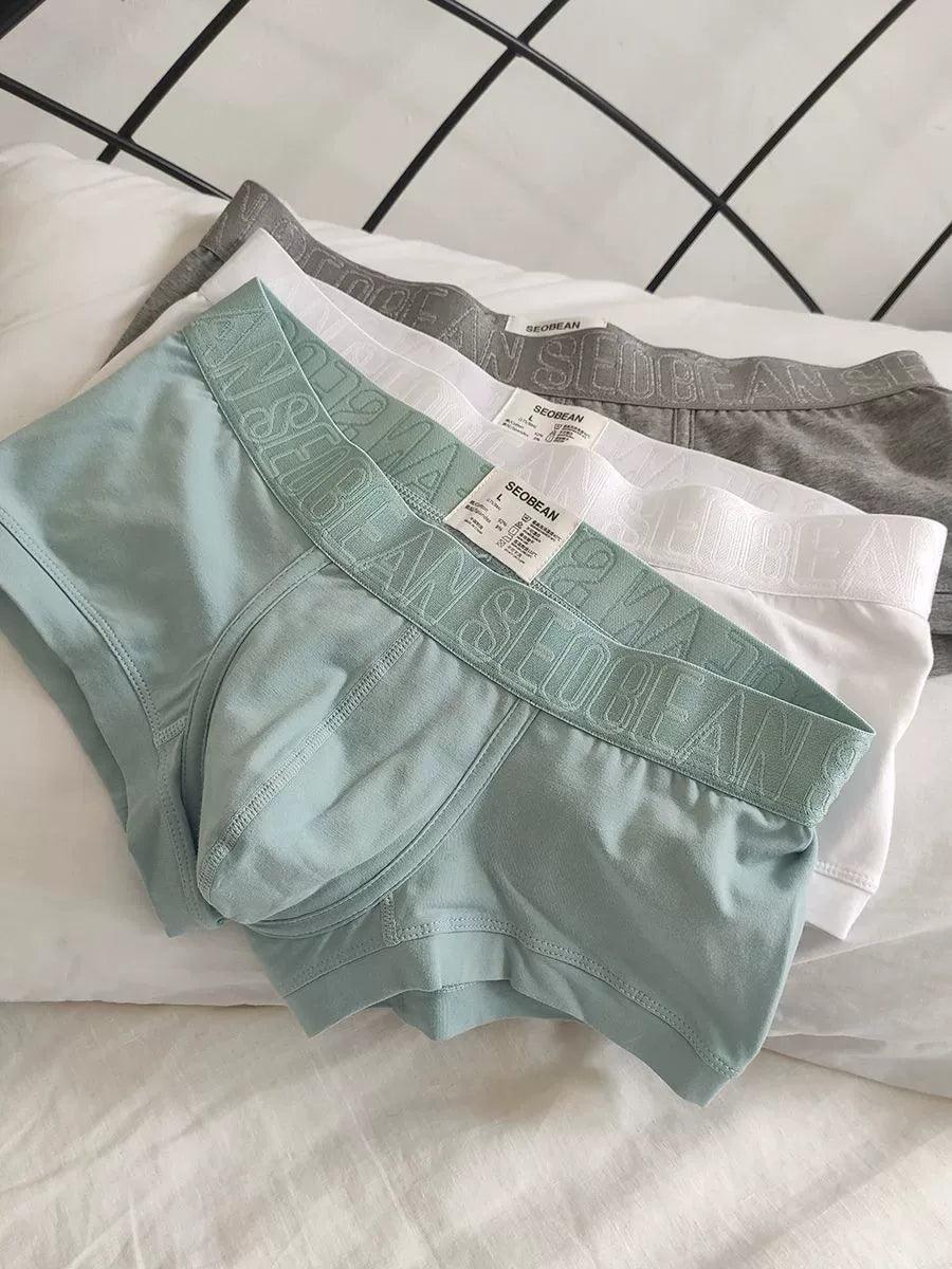 3PCS Men’s Cotton Boxer Shorts – Mid-Low Rise, Slim Fit, Comfortable Underwear - ClubOn