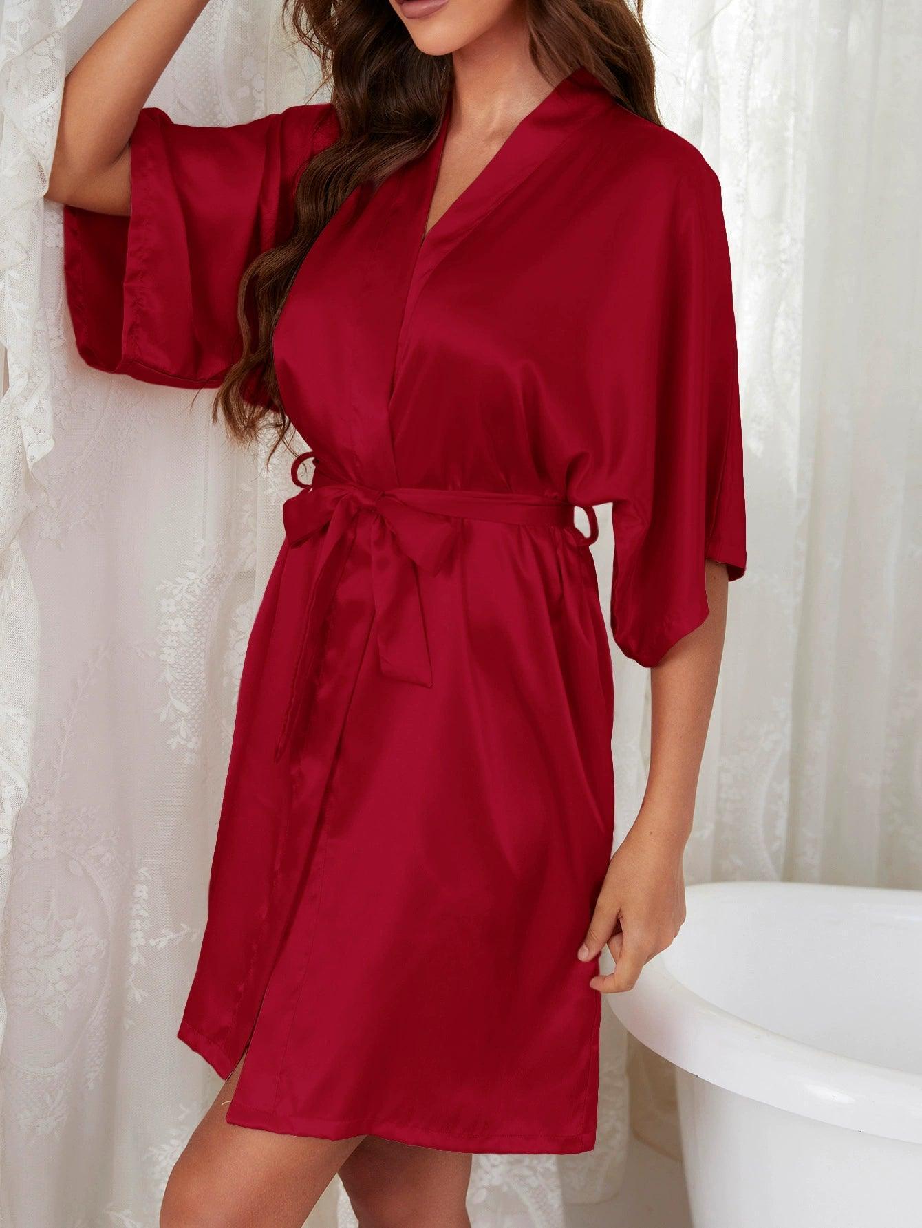 Women's Pajamas, Nightgowns, Lace-Up Kimono & Loose Casual Bathrobe - ClubOn