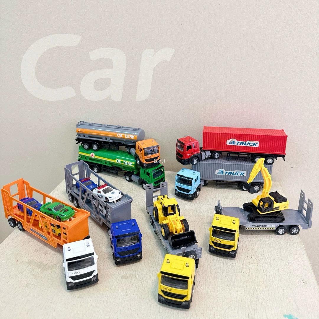 Children’s Simulation Alloy Transport Truck – Pull Back Tanker & Trailer Model - ClubOn