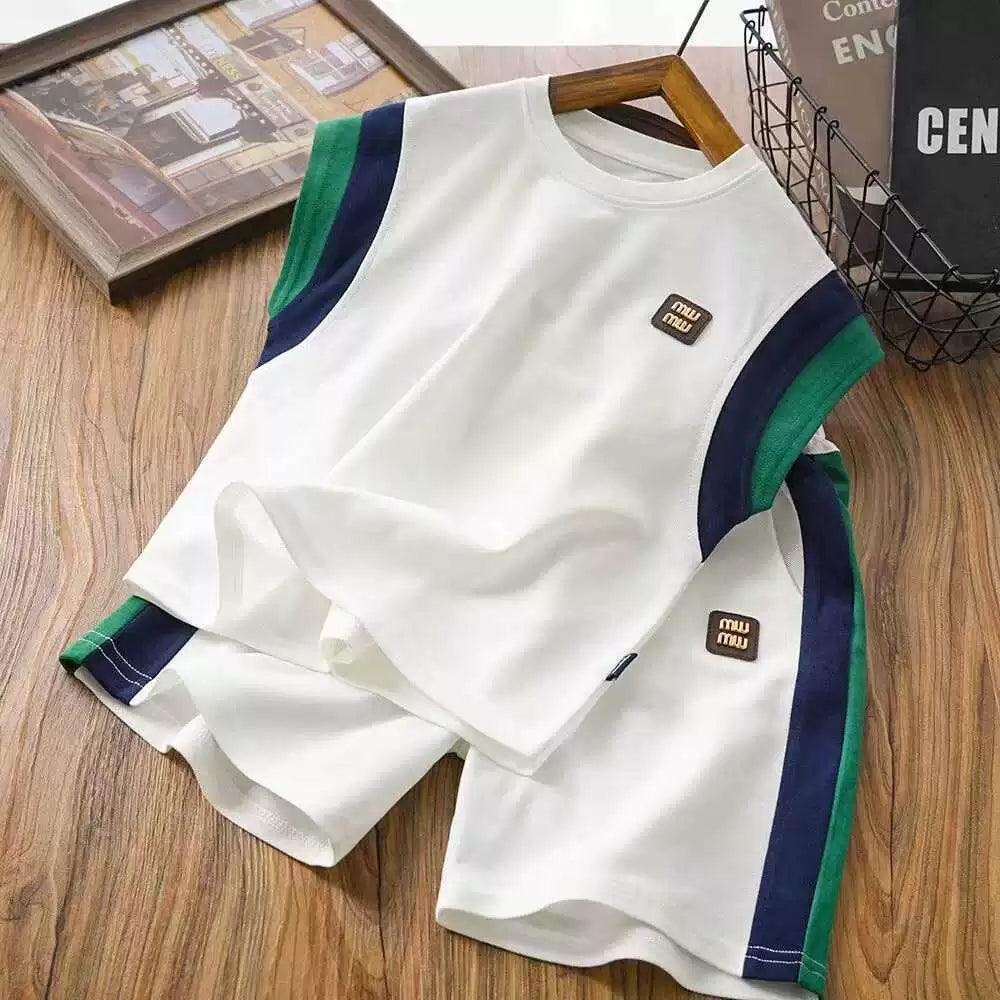 Boys Trendy Summer Vest Suit – Basketball Set - ClubOn