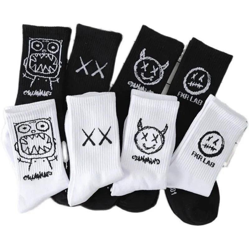 Men's Cartoon Cotton Hip-Hop Funny Long Socks - ClubOn