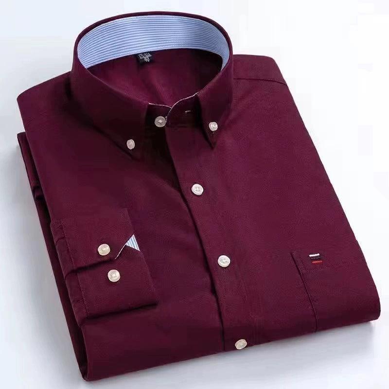 Men's 100% Cotton Long & Short Sleeve Shirt - Oxford Spinning for Autumn & Winter - ClubOn