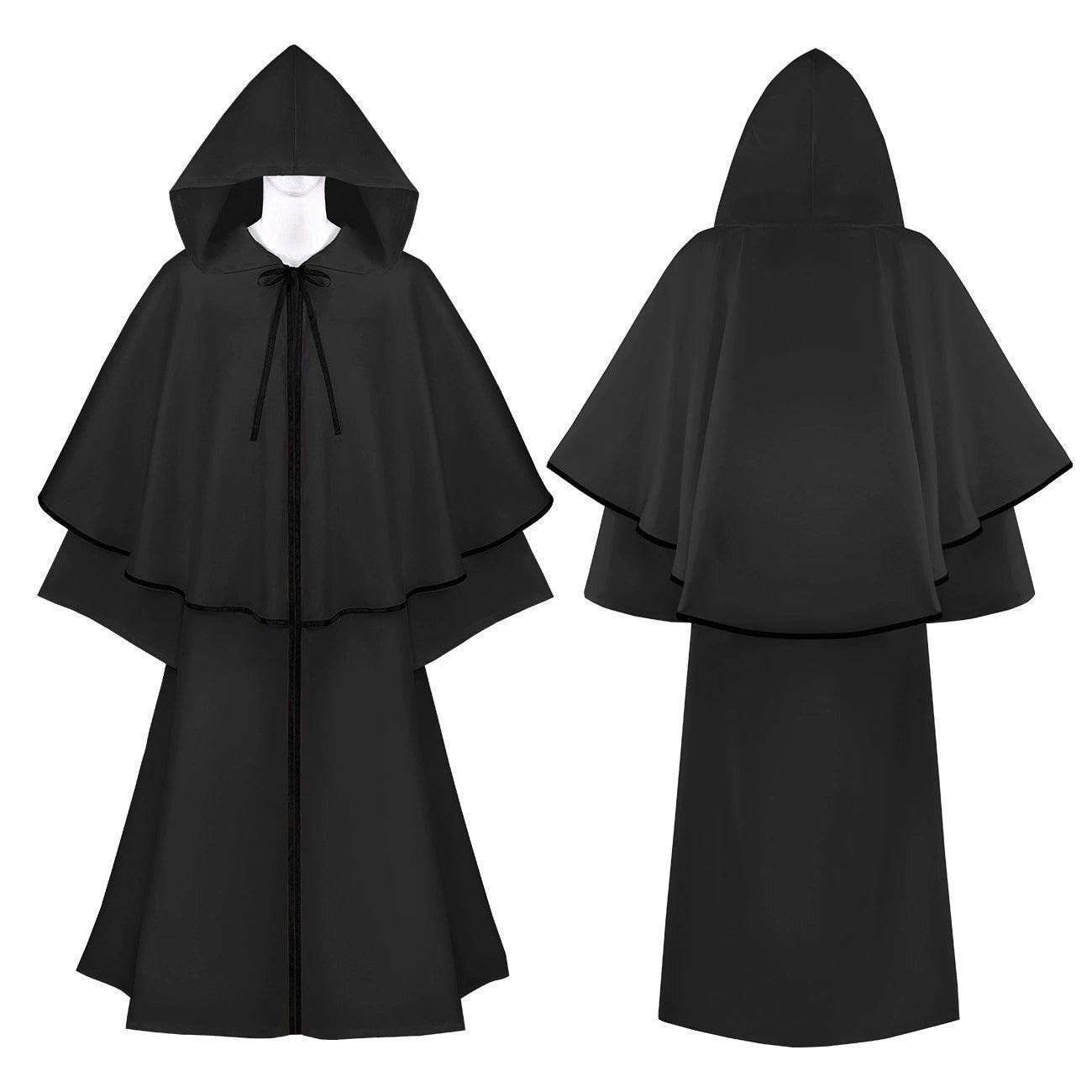 Medieval Church Clergy Hooded Cloak – Renaissance Wizard Death Robe - ClubOn
