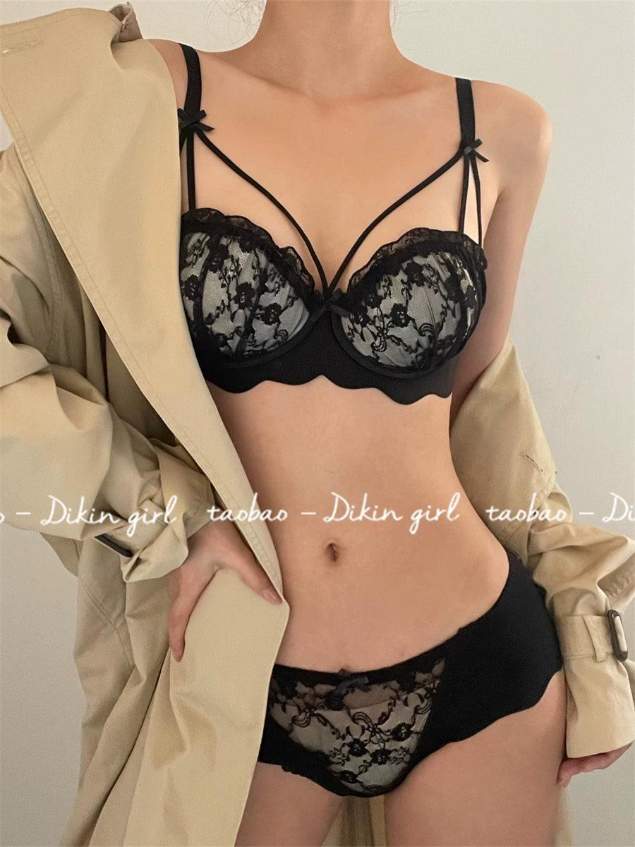 White Lace Seamless Bra Set for Small Chests - ClubOn