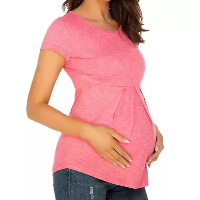 Plus Size Cotton Maternity T-Shirt - Comfortable Maternity Clothes for Pregnant Women - ClubOn