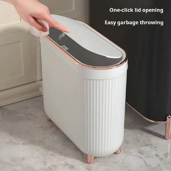 Water-Resistant Garbage Basket for Bathroom – Compact Trash Bin - ClubOn