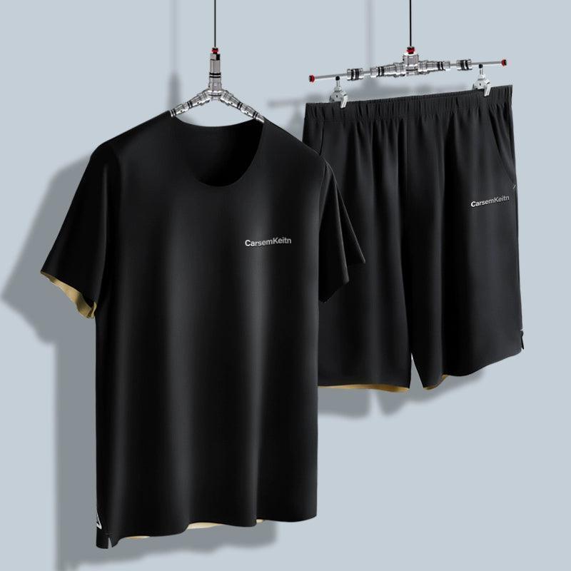 Men’s Home Wear Pajama Set – Breathable Cotton-Modal, Short-Sleeve & Shorts - ClubOn