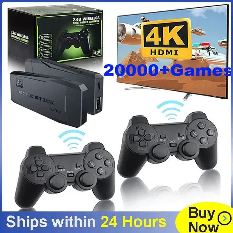 M8 Game Stick 4K with 20,000 Games and Dual Wireless Controllers 100GB M8-64G with box - ClubOn