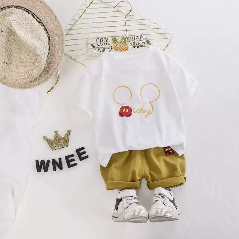 Summer Boys and Girls Cartoon Set - Round Neck Short Sleeve Top - ClubOn