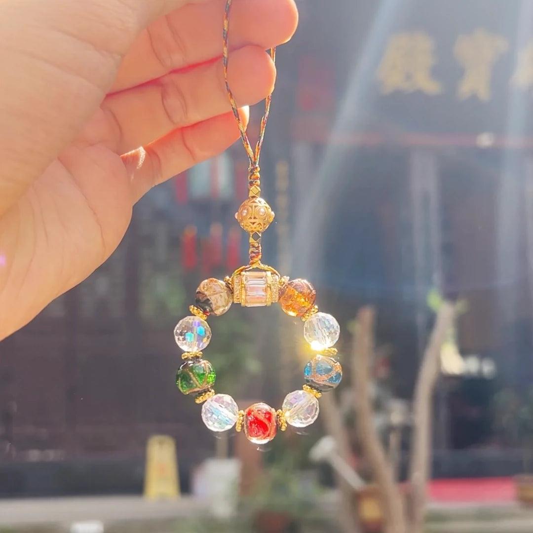 Incense Ash Glaze Small Five Blessing Mobile Phone Chain – Car Hanging Key Chain Pendant - ClubOn