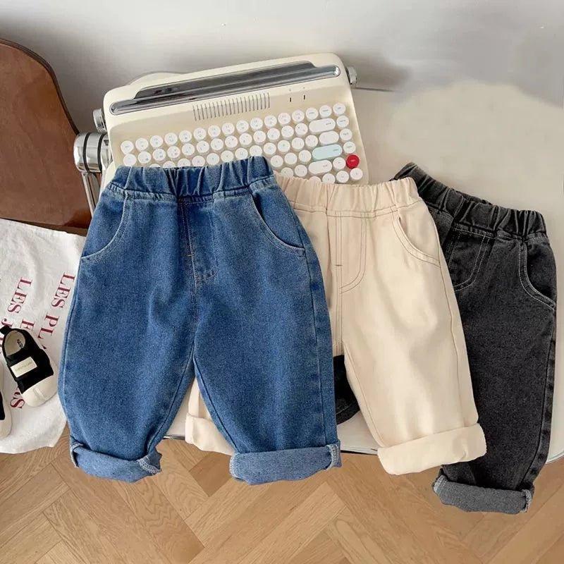 0-5 Years Autumn Kids Jeans – Casual Solid Denim Pants for Baby Boys - ClubOn