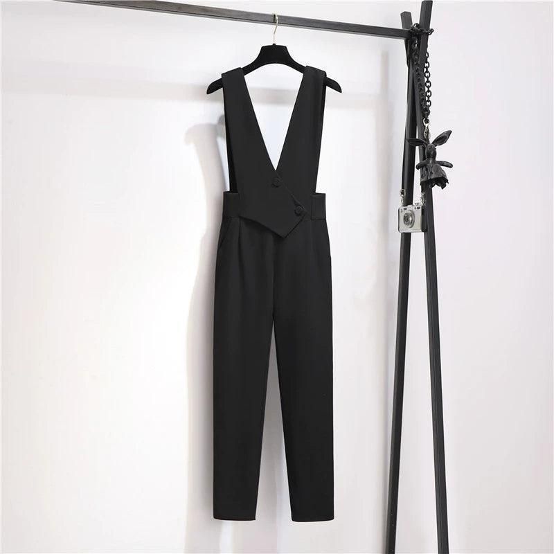 Women’s Slim High-Waist Harem Overalls - ClubOn