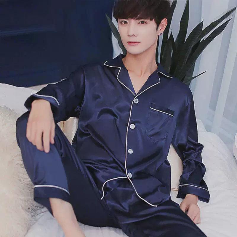 Men’s Stain Silk Pajama Set – Luxurious Silk Sleepwear - ClubOn