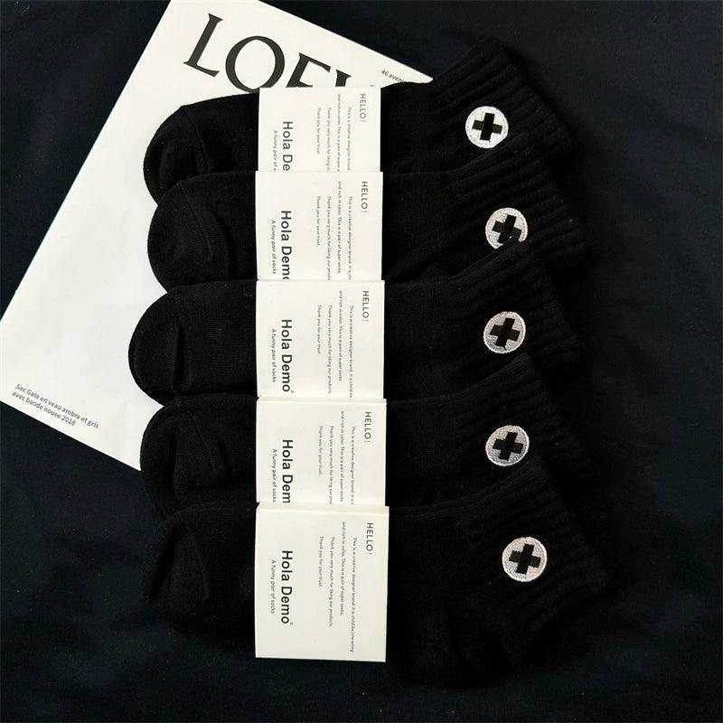 Men’s Pure Cotton Summer Short Socks – Sweat-Absorbent, Deodorant, White Mid-Tube Sports Socks - ClubOn