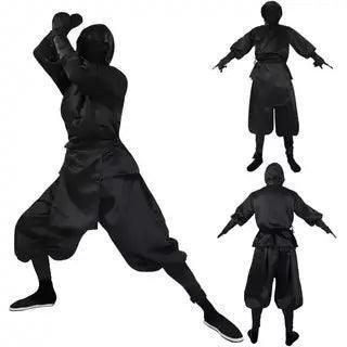 Halloween Japanese Men's Black & White Ninja Cosplay Costume - ClubOn