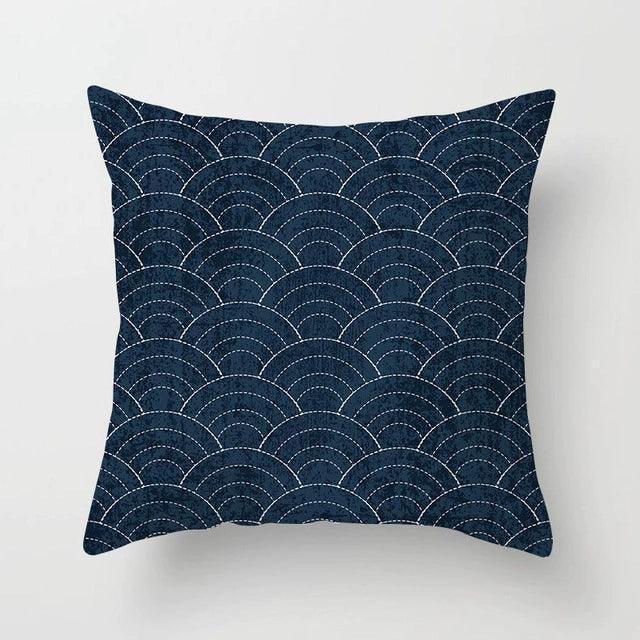 Blue White Porcelain Print Cushion Case – Bohemian Style Mandala Pillow Cover - ClubOn
