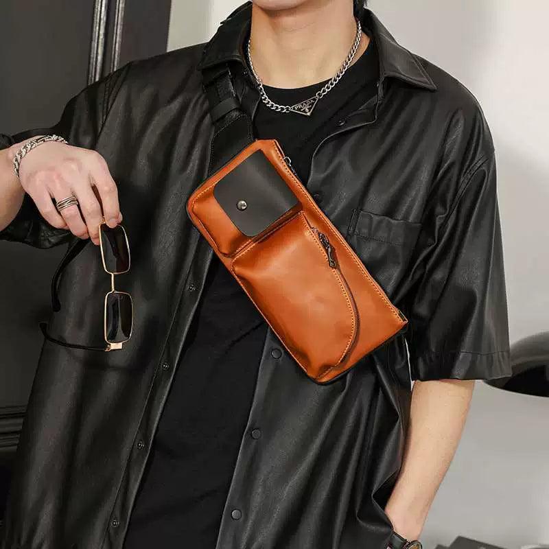 Men’s Retro Waist Bags – Small Chest Bags, Casual Crossbody Bag for Men - ClubOn