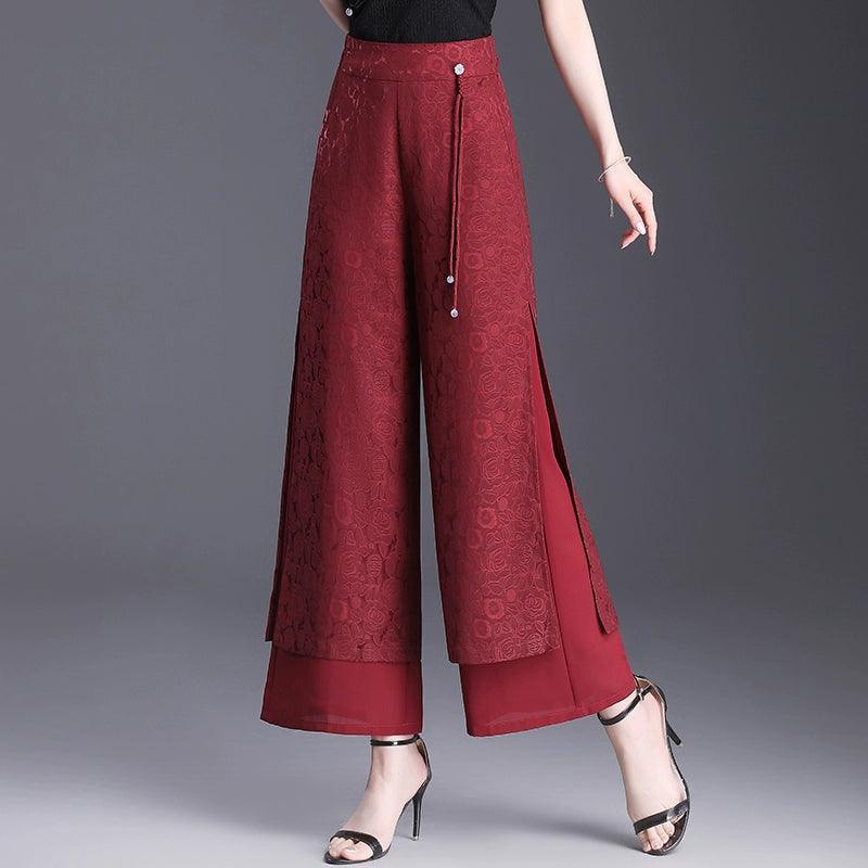 Chinese Style High-Waist Split Pants for Women - ClubOn