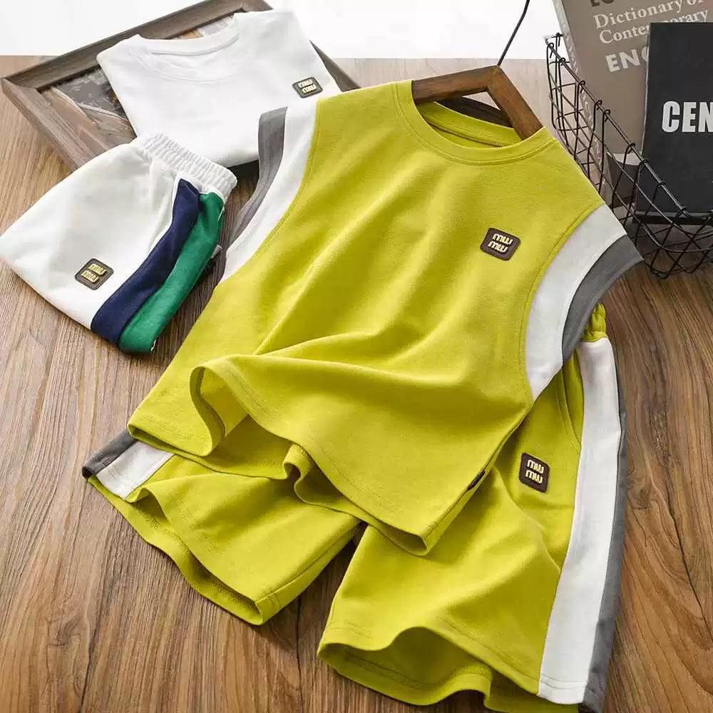 Boys Trendy Summer Vest Suit – Basketball Set - ClubOn