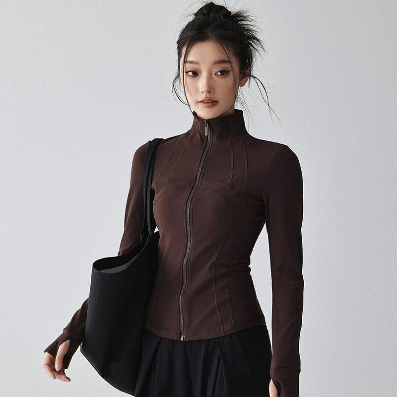 Slim Fit Zipper Jacket for Women’s Yoga & Fitness - ClubOn