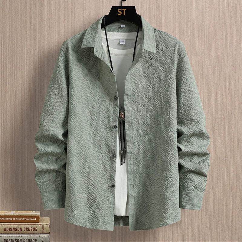 Plaid Shirt for Men – Long Sleeve Slim Fit Casual Jacket - ClubOn