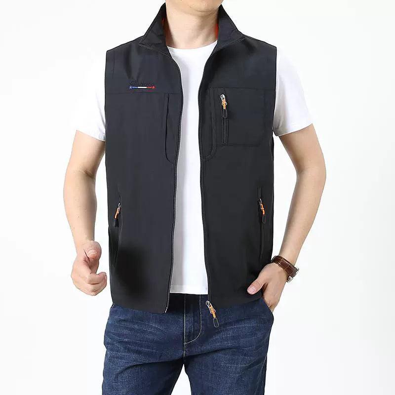 Men’s Autumn Outdoor Sports Vest Jacket – Loose Plus Size - ClubOn