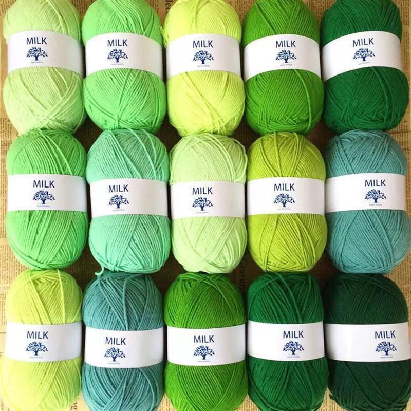 Avocado Green Yarn – 5-Strand Milk Cotton for DIY Crochet - ClubOn