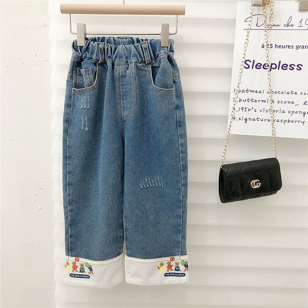 Girls' Spring & Autumn Jeans - Stylish Children's Trousers - ClubOn