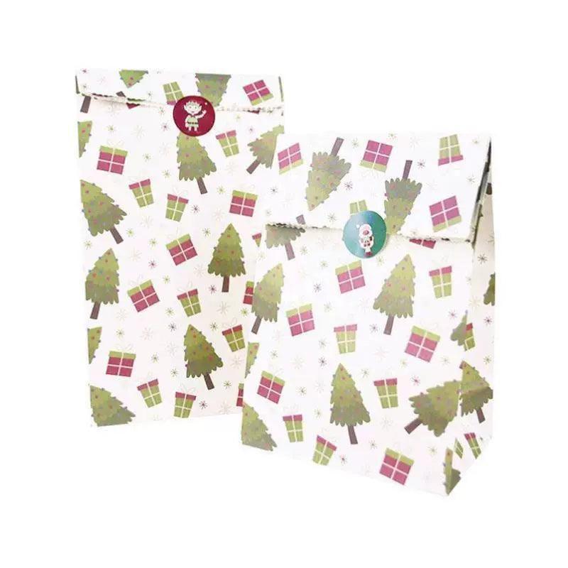 10pcs 23cm Paper Gift Bags – Christmas Wrapping Bags Set - ClubOn