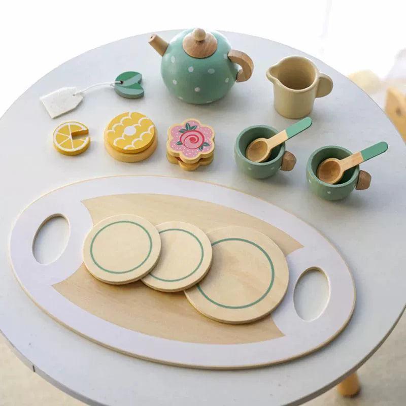 Wooden Afternoon Tea Set Toy – Pretend Play Food for Kids - ClubOn
