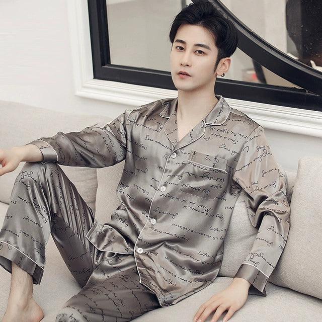 Men’s Stain Silk Pajama Set – Luxurious Silk Sleepwear for Men - ClubOn