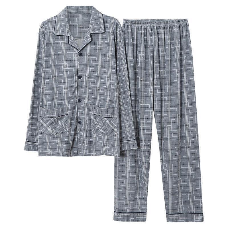 Men's Long Sleeve Cotton Pajama Set - Soft & Comfortable Sleepwear - ClubOn